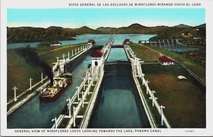 Postal Panamá Vista General de las Esclusas de Miraflores Canal de Panamá C090 - Imagen 1 de 2
