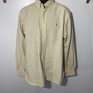 Ralph Lauren Classic Fit Long Sleeve Button Up Dress Shirt Men Size Large Yellow - Picture 1 of 14