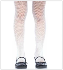 NWT Leg Avenue Children's Fishnet Tights, WHITE, size L - Picture 1 of 3