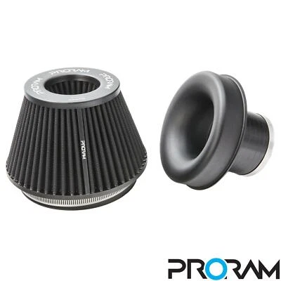 80 mm Innenhals Medium Proram Kegel Luftfilter mit Velocity Stack & Klemmen - Bild 1 von 4