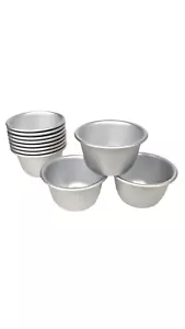 10 x Mini Pudding, Muffin Moulds, Bake Set Basin NonStick Aluminium Baking Cups - Picture 1 of 12
