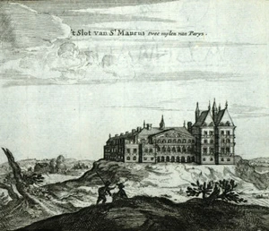 LE CHÂTEAU DE SAINT-MAUR, Gravure estampe illustration de Van Meurs 1666. - Imagen 1 de 2