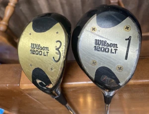 VINTAGE WILSON 1200 LT Driver (1) & 3 Fairway Wood RH Steel Ultra Lite Shaft - Picture 1 of 10