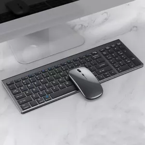 Jomaa Slim Rechargeable Bluetooth Keyboard and Mouse Set for pc & laptop 2.4 usb - Picture 1 of 8