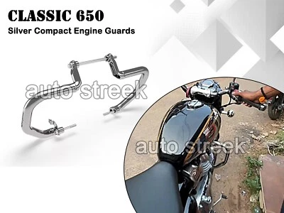 Parafango Motore Compatto Royal Enfield Classic 650, Argento - Immagine 1 di 4
