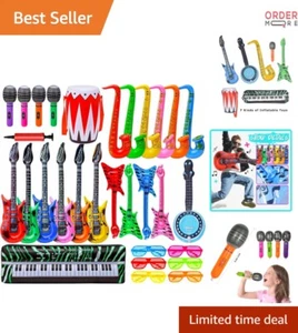 Inflatable Rock Star Toy Set 8 Kinds Musical Instruments Party Decorations - Picture 1 of 11