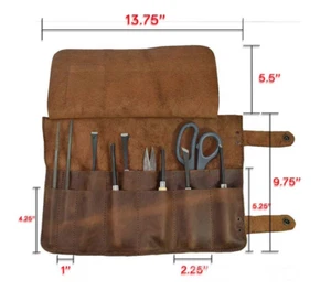 tool storage bag holder fold roll pocket case Hardware chainsaw carrier Leather - Picture 1 of 5