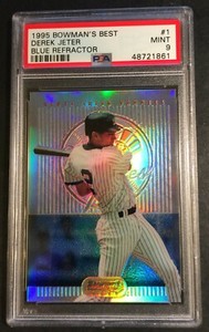 RARE 1995 DEREK JETER BOWMANS BEST BLUE REFRACTOR ROOKIE #1 PSA 9 POP 37 