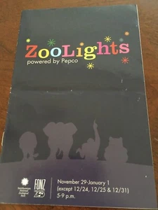 Washington, DC Zoo Lights 2013 Brochure/Guide/Map - National Zoological Park - Picture 1 of 2