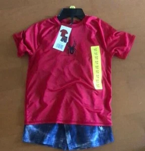 Spyder Youth 2-Piece Rash Guard and Board Shorts Swim Set Red/Blue - Picture 1 of 3