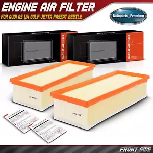 2x Engine Air Filter for Volkswagen Jetta Passat Golf Tiguan Beetle Audi A3 TT - Picture 1 of 8