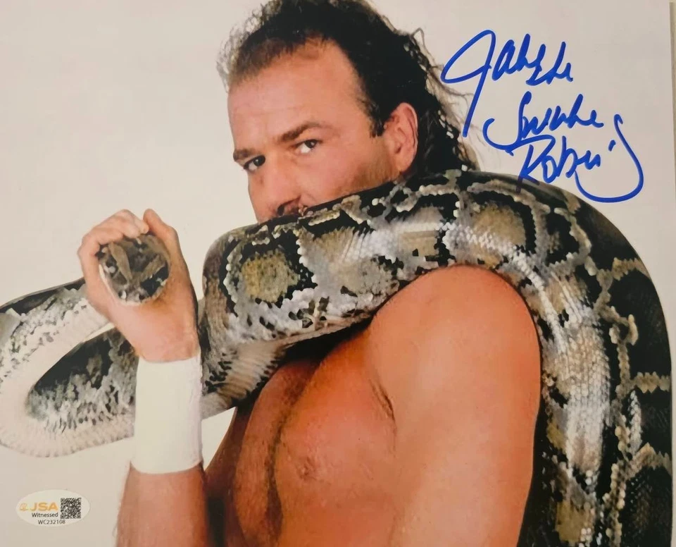 Foto firmada por Jake Roberts WWE 8x10 certificado de autenticidad JSA The Snake Picture Legend automática Foto 1 de 2