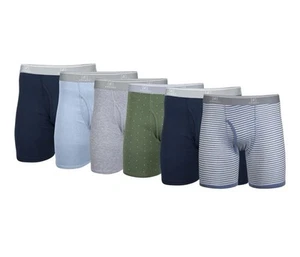 George Men's 100% Cotton Regular Leg Boxer Briefs Tag-Free 6-Pack Size 3XL 48–50 - Picture 1 of 5