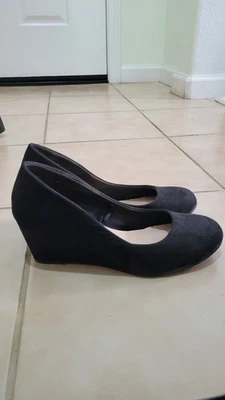 Zapatos de tacón de cuña para mujer talla 6 Seychelles de gamuza negra Foto 1 de 3