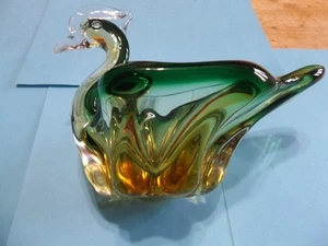 Figura Cisne Estilo Murano 8" Largo, 6" Alto - Imagen 1 de 5