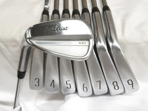 Used LH 2023 Titleist T100 Iron Set 3-PW AMT White S300 Stiff Steel Shafts S - Picture 1 of 9