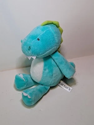 Peluche suave de peluche Lovey de dinosaurio verde azulado Carter's como nuevo juguete T-Rex B6 Foto 1 de 4