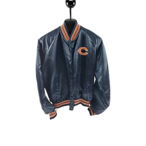 Vintage Chicago Bears Chalk Line Satin Bomber Jacket Men's Size XL - Picture 1 of 12