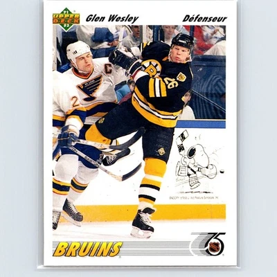 1991-92 Upper Deck - Glen Wesley #370 - Boston Bruins - Image 1 of 2