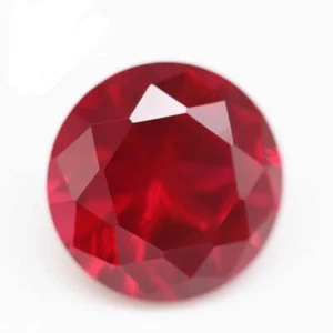 AAA Synthetic Ruby Round Cut Lab Created Loose Gemstone For Assorted Jewelry - Picture 1 of 24