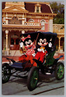 Mickey & Minnie Mouse In Model T "Tin Lizzy" Touring Town Square 4x6 Postcard