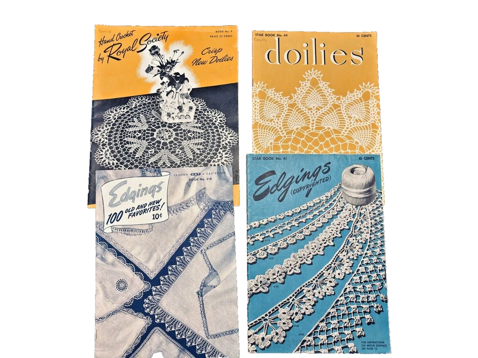 Lot of 4 Coats & Clark Star Books Doilies Edging Doily Vintage Crochet Crafts - Image 1 of 4