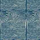 Brunschwig & Fils Skóra zwierzęca Zebra Len Print Fabric - LE ZEBRE INDIGO 1,25 jarda