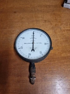 Vintage Bourdon Vacuum Gauge Galloways Limited 0-30 Inch Railway Steam - Foto 1 di 6