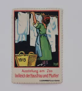 Póster alemán cómico ilustrado Housewife Expo 1913 anuncios MH - Imagen 1 de 2