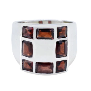 Garnet 92.5 Sterling Silver Ring Homemade Jewelry For Good Friday Gift US - Picture 1 of 5