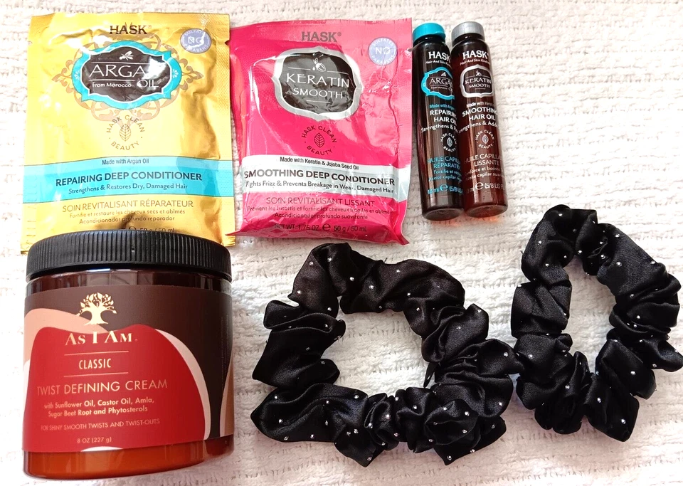 As I Am Twist Defining Cream Black Scrunchie Hask Argan Hair Oil Conditioner Lot Foto 1 de 4