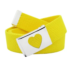 Build A Belt Kid's Heart Flip Top 1.25" Wide Buckle with Canvas Web Belt - Picture 1 of 24