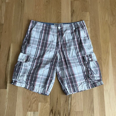 Echo Unltd. Шорты мужские размер 36 серые и красные клетчатые грузовые 11 дюймов по внутреннему шву - Изображение 1 из 4