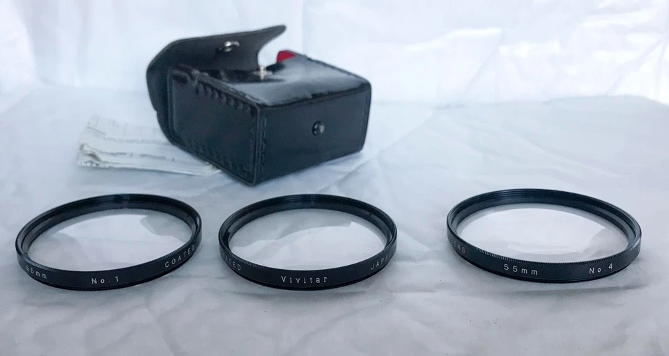 Vintage Vivitar 55mm Close up 3 Filter Set, +1 / +2  / +4 - Image 1 of 1