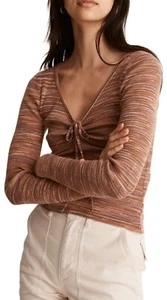 MADEWELL Space-Dyed V-Neck Cinched Sweater Size Large - Picture 1 of 5