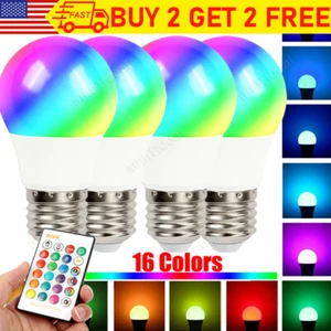 E27 RGB LED Light Bulb 16 Color Changing Magic RGBW Lamp Remote Control Colorful - Picture 1 of 11