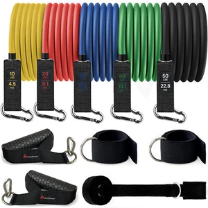 METEOR Resistance Bands Set, All-in-One Exercise Kit, 5-70kg Resistance - Picture 1 of 49