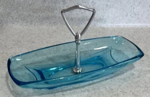 Vtg Hazel Atlas Colony Capri Blue Oblong Candy~Relish~Trinket~Jewelry Dish~MCM - Picture 1 of 6