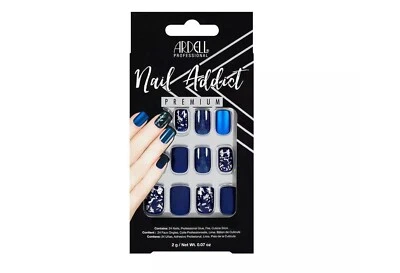 Ardell Profesional Adicto a las Uñas Falsas Azul Mate 24ct Diseño Uñas Premium Foto 1 de 3