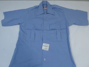 FLYING CROSS 65R54 MENS XLARGE SHORT SLEEVE BLUE DURO POPLIN POLY/COTTON - Picture 1 of 2
