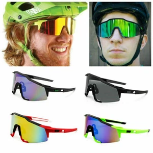 For Men Sunglasses Sport Outdoor Cycling Shield Single Lens Speed Goggle Mirror - Picture 1 of 38