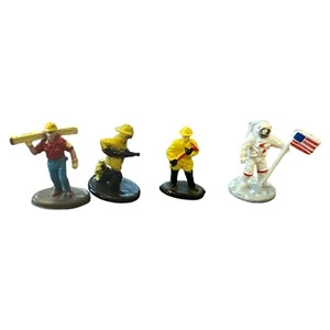 Micro Machines Lot of 4  Figures Astronaut Construction Worker Fireman - Picture 1 of 1