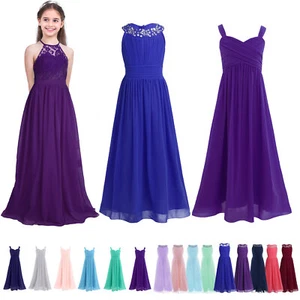 Flower Girl Party Bow Princess Dress Kids Wedding Bridesmaid Formal Dresses Gown - Picture 1 of 223