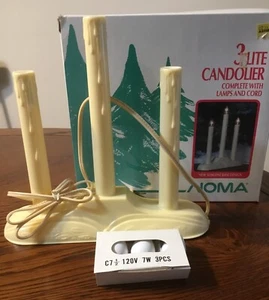 Vintage Lot  Of  3 NOMA 3 Light Candolier 1503C  Holiday Window Lights UL - Picture 1 of 2