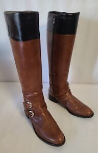 BRIGHTON Hunter Equestrian Style Riding Leather Boots Women Sz 9M Made In Italy