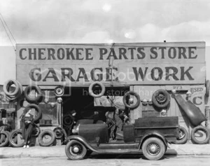 Cherokee Automobile Parts Garage March Vintage 1930s 8x10 Reprint Of Old Photo - Picture 1 of 1