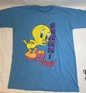 Vintage Tweety Bird Looney Tunes 1996 ‘Tweet Dweams…’ T Shirt One Size XL - Picture 1 of 8