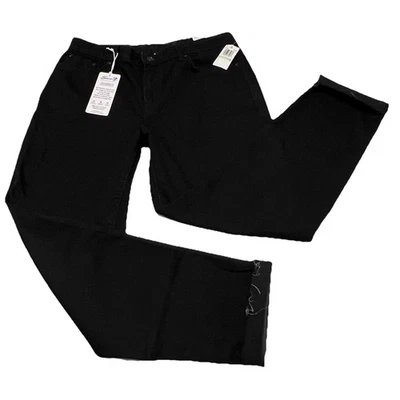 Pantalones de mezclilla Seven 7 talla 8 29W negros The Marilyn relajados novio tiro alto con puños deshilachados Foto 1 de 4