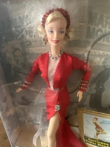 Barbie As Marilyn Monroe In Gentlemen Prefer Blondes Red Dress 1997 NRFB - Picture 1 of 4