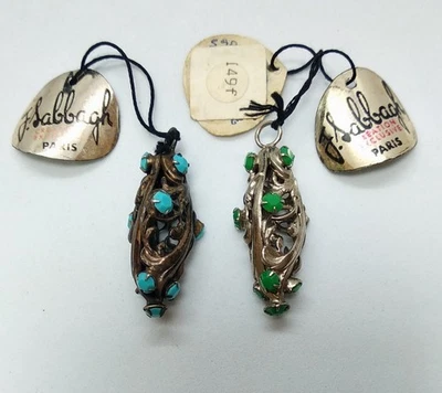 2 alte Anhänger signiert J. Sabbagh 1960 antik jewelry pendant vintage - Bild 1 von 4